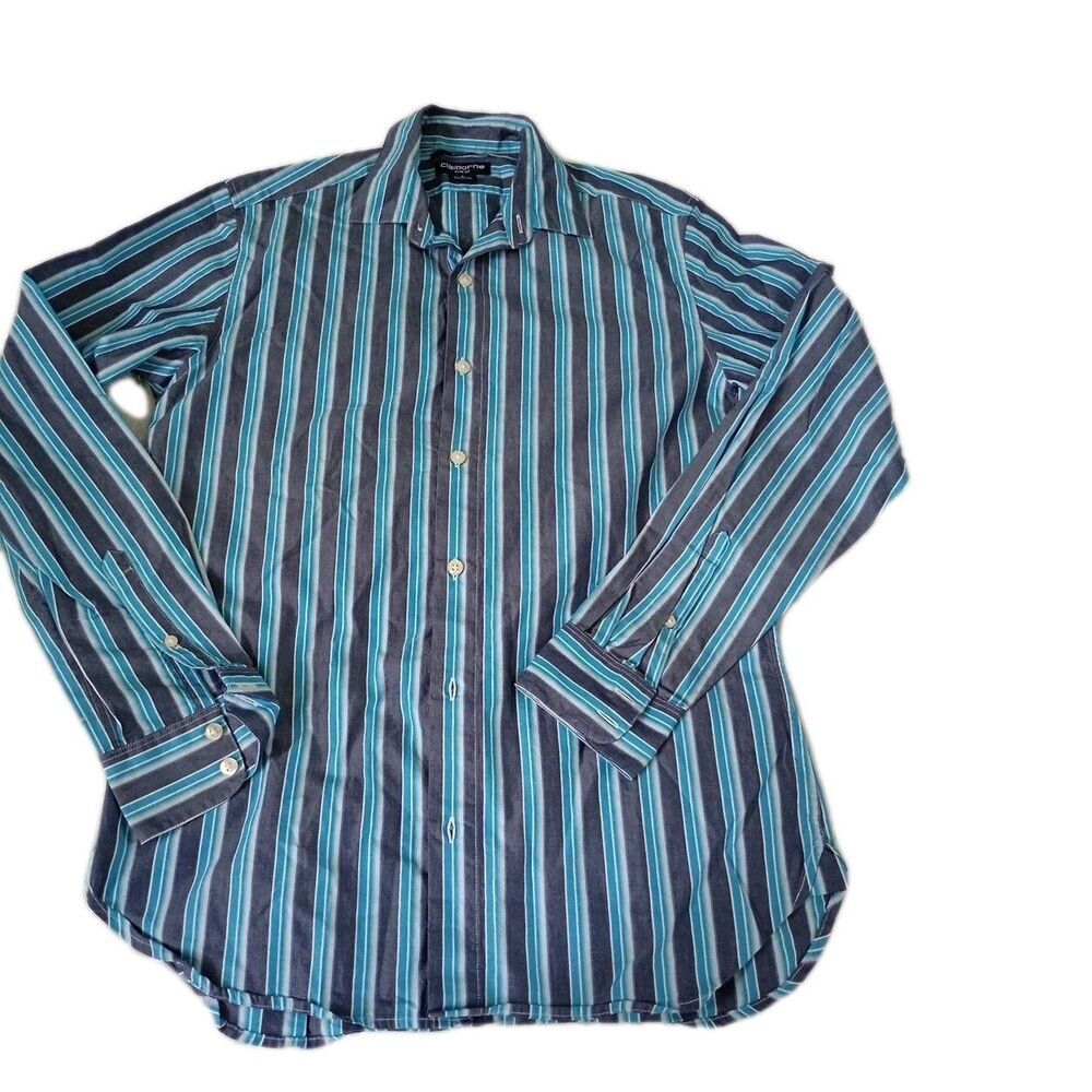 Claiborne Shirt Mens Medium Slim Fit 80s 2-Ply Button Up  Long Sleeve